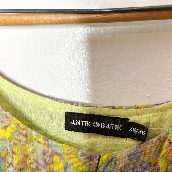 Antik Batik Pastel Kaleidoscope Print Flowy Sleeveless Silk Maxi Dress XS - Picture 5 of 8